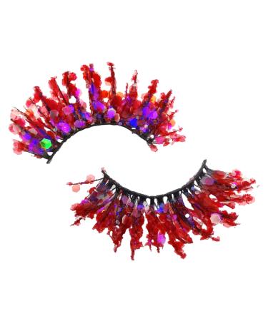 rongweiwang 2piece Long-Lasting Wear 3D Coloured Eyelashes Easy Application Professional Lightweight Comfort Plastic Natural Look Q-45