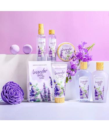 Green Canyon Spa Lavender Gift Basket - 10 Pc Set, Perfect for Birthday & Anniversary, Ideal Holiday Gift for Her - Buy Online on GoSupps.com