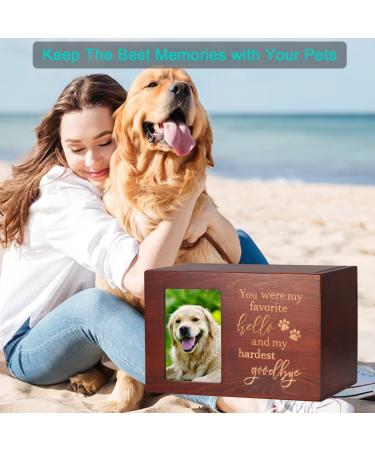 Personalized Wooden Pet Memorial Urn with Photo Frame | Large Capacity 90 Cubic Inches | Loss Pet Remembrance Gift - Buy Online on GoSupps.com