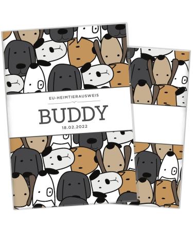Wilhelm Fell case for the EU pet ID card for animals I personalized with names or date of birth i personal gift idea for pet owners I protective cover for pet ID (buddy) EU petrol card personalized buddy