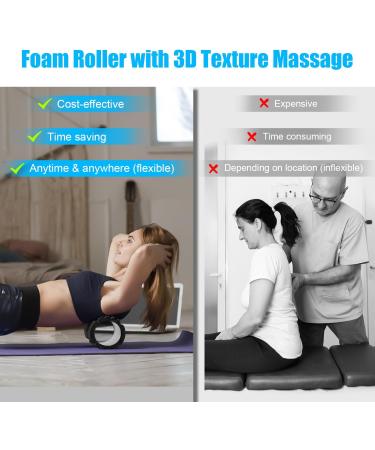 Vylaier Foam Roller - 3D Textured Fascia Roll for Deep Muscle Massage | Ideal for Pilates Yoga & Sports - Standard Middle-Hard Black - Buy Online on GoSupps.com