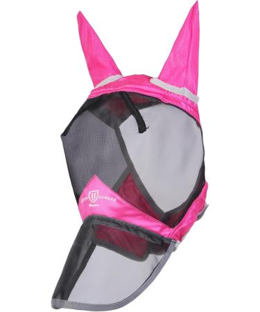 Harrison Howard CareMaster Pro Luminous Horse Fly Mask - UV Protection for Large Warmbloods (Pink) - Buy Online on GoSupps.com
