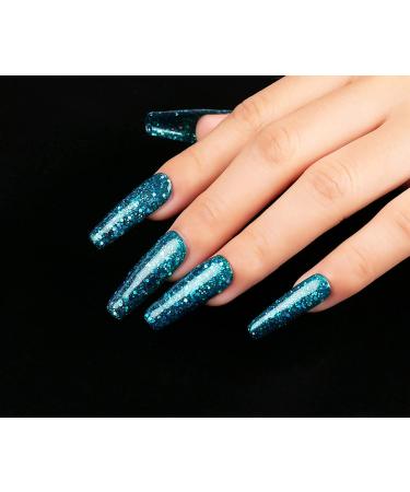 AIMEILI Diamond Glitter Teal Blue Green Gel Nail Polish - 044 (10ml) - Buy Online on GoSupps.com
