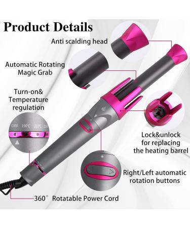Automatic Curling Iron - Rotating Hair Curler with 3 Interchangeable Barrels for Beach Waves Adjustable Temps & LCD Display - Dual Voltage eCommerce - Buy Online on GoSupps.com