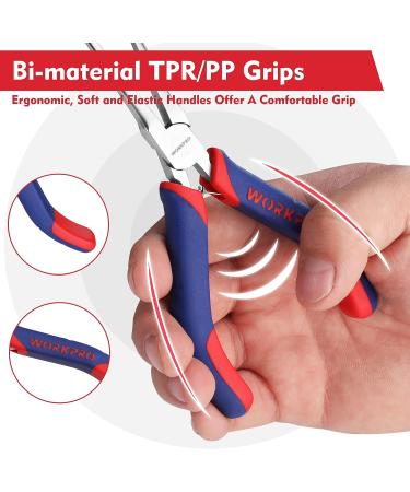 WORKPRO 6 Mini Needle Nose Pliers Set - Long, Bent & Cutter Pliers for Wire Wrapping, Crafts & Jewelry Making - Buy Online on GoSupps.com
