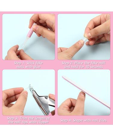 6 Bottle 0.07 oz Nail Glue with 500 Pieces Oval French Acrylic Style Fake Nails Tips Nail Tip Extension Glue False Nail Adhesive Glue with Double Sided Nail File and False Nail Clipper - Buy Online on GoSupps.com