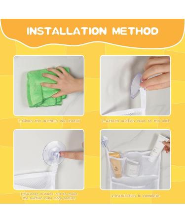 2 Set Bath Toy Organizer for Kids - Quick Dry Storage Net for Mesh Toys, Shower Organizer Bag with Hooks and Suction Cups - Buy Online on GoSupps.com