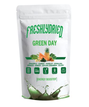 Green Day Powder- Supports Boosting Your Energy from The Start of The Day - Ceylon Cinnamon Ginger Pineapple Carrot Parsley Celery Spirulina - Vegan Friendly - 17 Servings -6 Ounces