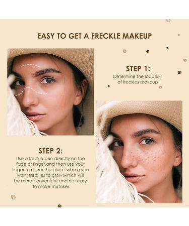Sumeitang 2 Colors Liquid Freckle Pen - Natural Lifelike Face Fake Freckle Makeup - Waterproof Long Lasting Quick Dry Faux Freckles Pen - Light Brown & Dark Brown - Buy Online on GoSupps.com