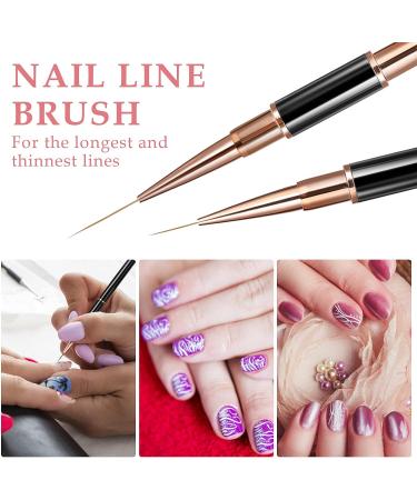 Lusofie 5Pcs Double-Ended Nail Art Brushes - Professional Acrylic Liner & Detail Brushes for Manicure, Nail Painting, and Design - Salon Quality Tools for Home DIY - Buy Online on GoSupps.com