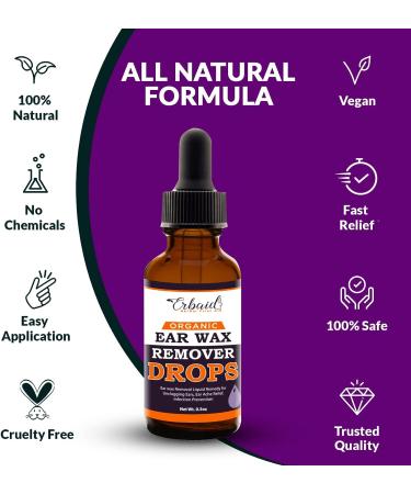 Organic Ear Wax Removal Drops | Natural Ear Cleaner Oil for Kids, Adults, Babies | Made in USA | Earwax Removal Liquid for Unclogging Ears & Earache Relief - Buy Online on GoSupps.com