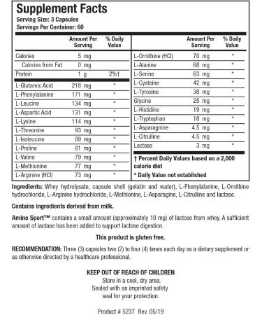 Buy Biotics Research Amino Sport | Broad Spectrum Amino Acids for Sports Recovery & Lean Muscle Support | 180 Caps - International Shipping Available - Buy Online on GoSupps.com