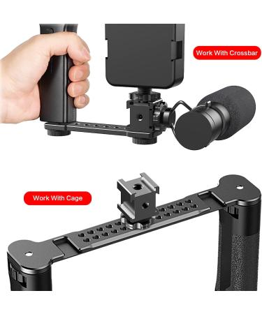 NUOBAKE 3-Side Hot Shoe Mount Adapter - 360 Swivel Triple Cold Shoe Bracket for DSLR Cameras - Buy Online on GoSupps.com