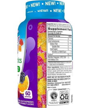 Vitafusion Fiber Well + Probiotics Gummies for Adults - 60 Count - Buy Online on GoSupps.com