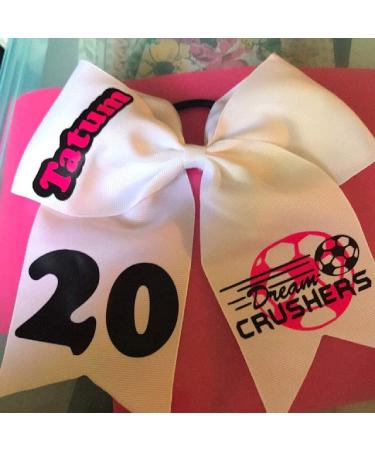 Kenz Laurenz White Cheer Bow - Perfect Gift for Girls and Women | Cheerleading Softball Team Bow with Ponytail Holder | Strong Hair Ties Bands Elastics - Buy Online on GoSupps.com