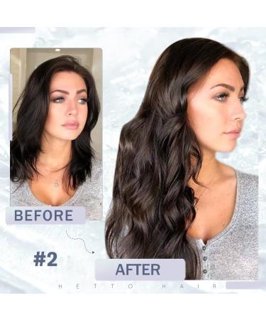 Hetto Microring Extensions - Darkest Brown Real Hair 50g Remy Micro Ring Extensions 55cm Length #2 - Buy Online on GoSupps.com