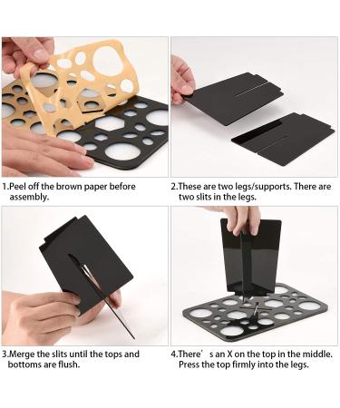 Luckyiren Makeup Brushes Drying Rack - Collapsible 28 Slot Acrylic Brush Holder Stand for Makeup Artists and Lovers - Black - Buy Online on GoSupps.com