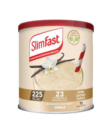 Slimfast milkshake powder vanilla i calorie-reduced diet shake with high protein content i diet powder for a weight-controlling diet I only 225 calories per protein-shake i 365 g vanilla 365 g (1 Pack) - Buy Online on GoSupps.com