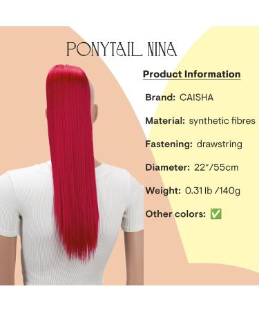 CAISHA 22 Heat-Resistant Synthetic Fiber Hairpiece Ponytail Extension - Straigth Red PH516 - Buy Online on GoSupps.com