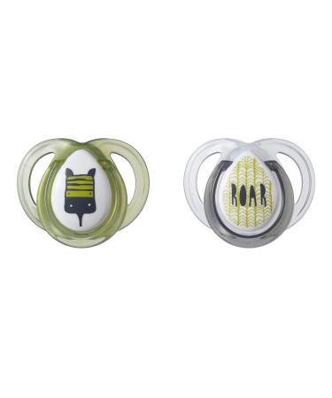 Tommee Tippee Every Day Pacifiers Symmetrical Design BPA-Free Silicone Binkies 0-6m 2-Count Colors and Designs Vary