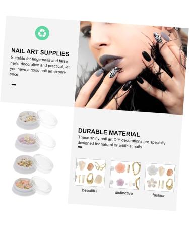 minkissy 4 Boxes 3D Nail Accessories Gems for Nails Nail Art Stickers Flower Nail Charms Charm Abs Rhinestone Zinc Alloy Acrylic - Buy Online on GoSupps.com