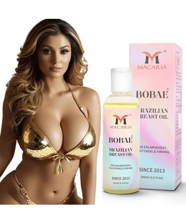 MACARIA Bobae Brazilian Breast Oil For Bigger Breast Bust boobs Enhancement Oil Size up Toning Firming Massage Oil larger Breast Enhancement Gel bigger Brazilian Boobs Women