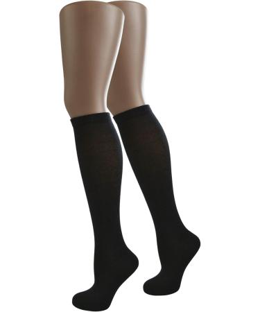 Buy Normani 2 Pairs Compression Stockings - Travel Knee Highs for Men & Women with Support - Hand-Linked Lace - 47-50 Black - Buy Online on GoSupps.com