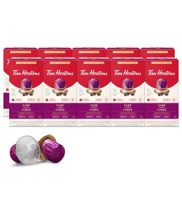 Tim Hortons Dark Lungo Capsules Nespresso Original Line Compatible Capsules 100 Count Dark Lungo 100 count (Pack of 1)