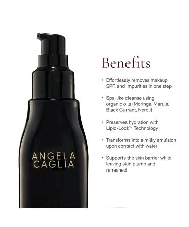 Angela Caglia Neroli Cleansing Oil - Makeup Remover & Face Cleanser with Lipid-Lock Technology - Organic Moringa Marula Black Currant & Neroli Oils - Soothing Hydration & Barrier Support 3.4 Fl Oz (Pack of 1) - Buy Online on GoSupps.com