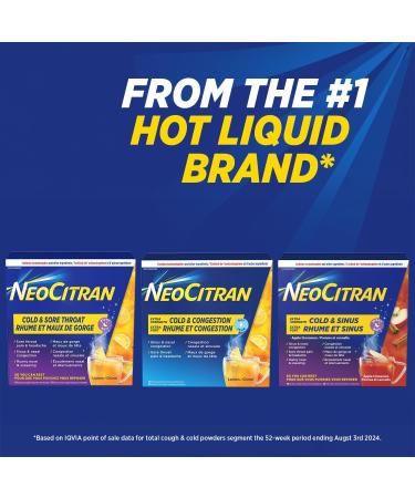 NeoCitran Extra Strength Cold and Congestion for Non-Drowsy Relief Lemon 10 Count - Buy Online on GoSupps.com
