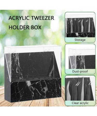 Dfsuiwk 8-Hole Acrylic Eyelash Tweezers Holder Stand with Dust Cover - Black | Organizer Storage Display Box for Beauty Salons - Buy Online on GoSupps.com