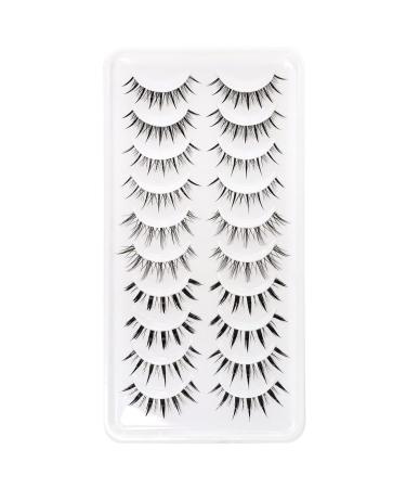 Emeda Manga Eyelash 10 Pairs - Stylish Anime & Cosplay Lashes 100% Handmade Soft & Natural with Transparent Band - Buy Online on GoSupps.com