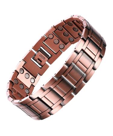Big Men Copper Bracelet Father Gift Magnetic Therapy Bracelet for Arthritis 9.0inches Adjustable