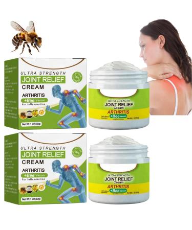 2PCS Bee Venom Joint and Bone Therapy Cream Pain Relief Cream Bee Cream Muscle&Joint Pain Relief Bee Venom Gel for Relieve Ultra Strength Joint Relief Cream for Back Neck Feet Muscle Rub Pain Relief