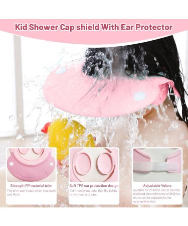 Baby Toddler Hair Washing Shield Shower Cap with Ear Cover - Pink - Buy Online on GoSupps.com