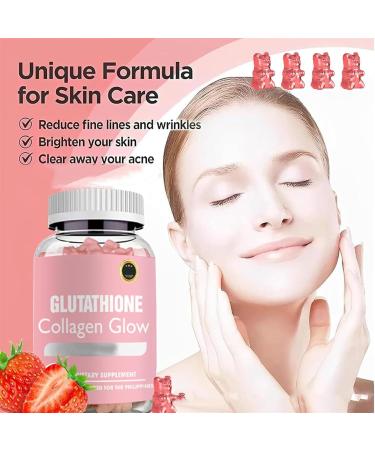 Glutathione Collagen Glow Gummies Glutathione Collagen Glow Glutathione Collagen Gummies for Women Glutathione Gummies for Skin Brightening Gummies Collagen Collagen for Women Gummies (5PCS) - Buy Online on GoSupps.com