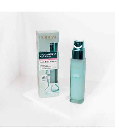 L'Or al Paris Moisture Fluid Hydra Genius Aloe Water - Hydration & Freshness for Sensitive Skin (70ml) with Aloe & Hyaluronic Acid - Buy Online on GoSupps.com