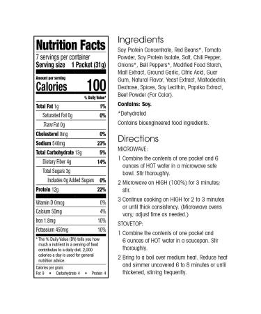 WonderSlim Zesty Vegetable Chili with Beans - Protein Meal 100 Calories | 12g Protein, 4g Fiber (7ct) - Buy Online on GoSupps.com