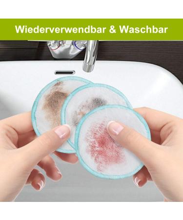 Caiming Washable Makeup Removal Pads - 12 Reusable Bamboo & Cotton Cleansing Pads with Laundry Net | Eco-Friendly Cosmetic Care - Buy Online on GoSupps.com