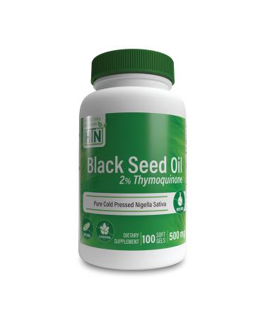 Health Thru Nutrition Cold Pressed Black Seed Oil Softgels, 500mg (Pack of 100) 100 Count (Pack of 1)
