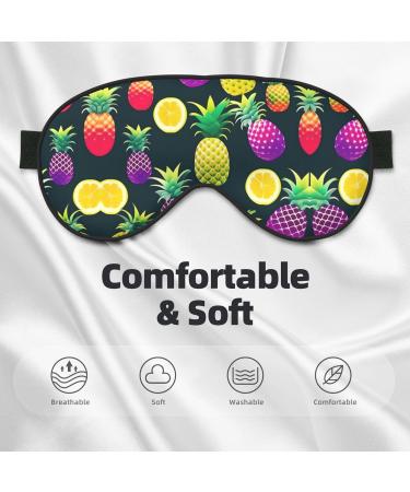 SSIMOO Colorful Pineapple Print Eye Mask - Double-Sided Soft & Light Blocking for Better Sleep Quality - International Shipping Available - Buy Online on GoSupps.com