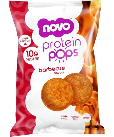 Novo Nutrition | Protein Pops | Healthy Savoury Snack with High Protein Low Sugar and High Fibre | Pack of 6 x 45g (Barbecue) - Buy Online on GoSupps.com