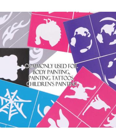 Reusable Face and Body Paint Stencils Kit for Kids - Glitter Temporary Tattoos for Birthdays and Parties - Buy Online on GoSupps.com