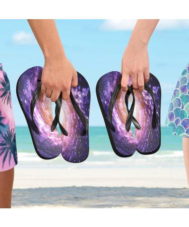 Mnsruu Universe Spirale Galaxy Space Planet Purple Flip Flops | XL Sandals for Men & Women | Comfortable Home Slippers for Travel & Spa - Buy Online on GoSupps.com