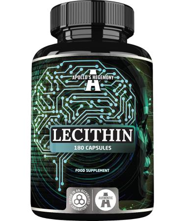 Lecithin 1200mg with Vitamin E - 180 Softgels - High Strength Soy Lecithin Supplement - 6 Months Supply - Laboratory Tested Lipid Lecithin Supplements - by Apollo's Hegemony