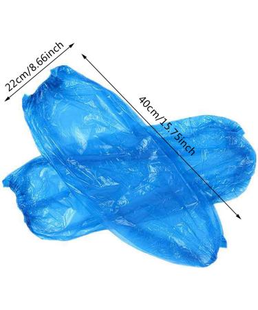 300 Disposable Waterproof Plastic Arm Sleeves - Blue Cleaning Oversleeves - Buy Online on GoSupps.com