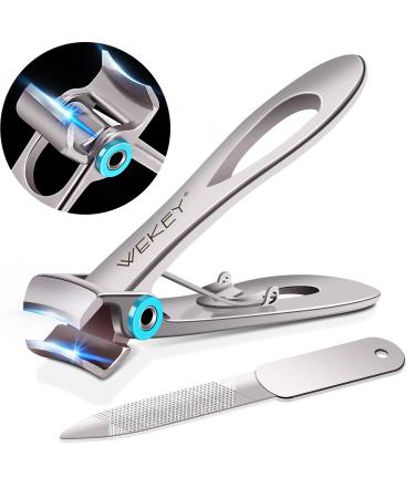 Toe Nail Clippers Adult - Nail Clippers for Thick Nails with Oversized Wide Jaw Opening 15mm,Heavy Duty Toe Nail Clippers, Men and Seniors - by WEKEY