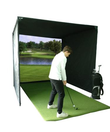 KHAMPA Golf Impact Screen - Use with Simulators - Durable Grommets - Reinforced Black Border - 9.8 x 9.8 feet (Frame and Black Fabric are Not Included)