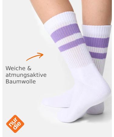 Buy 3 Pack Retro Tennis Socks - High Sport Striped Cotton Socks for Ladies | Breathable & Comfortable | International Shipping Available - Buy Online on GoSupps.com