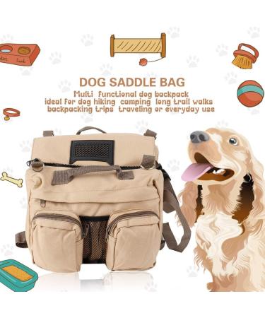 Pssopp Dog Pack Breathable Pet Outdoor Backpack Hound Travel Camping Hiking Saddle Bag Dog Rucksack with 2 Capacious Side Pockets for Medium and Large Dogs - Buy Online on GoSupps.com